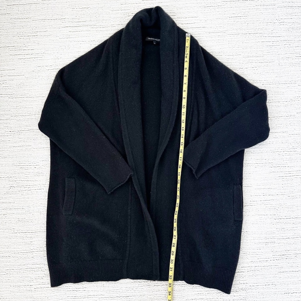 NAKEDCASHMERE River Women’s S Black Open Front Cardigan Oversized Luxe Cozy - Picture 7 of 12